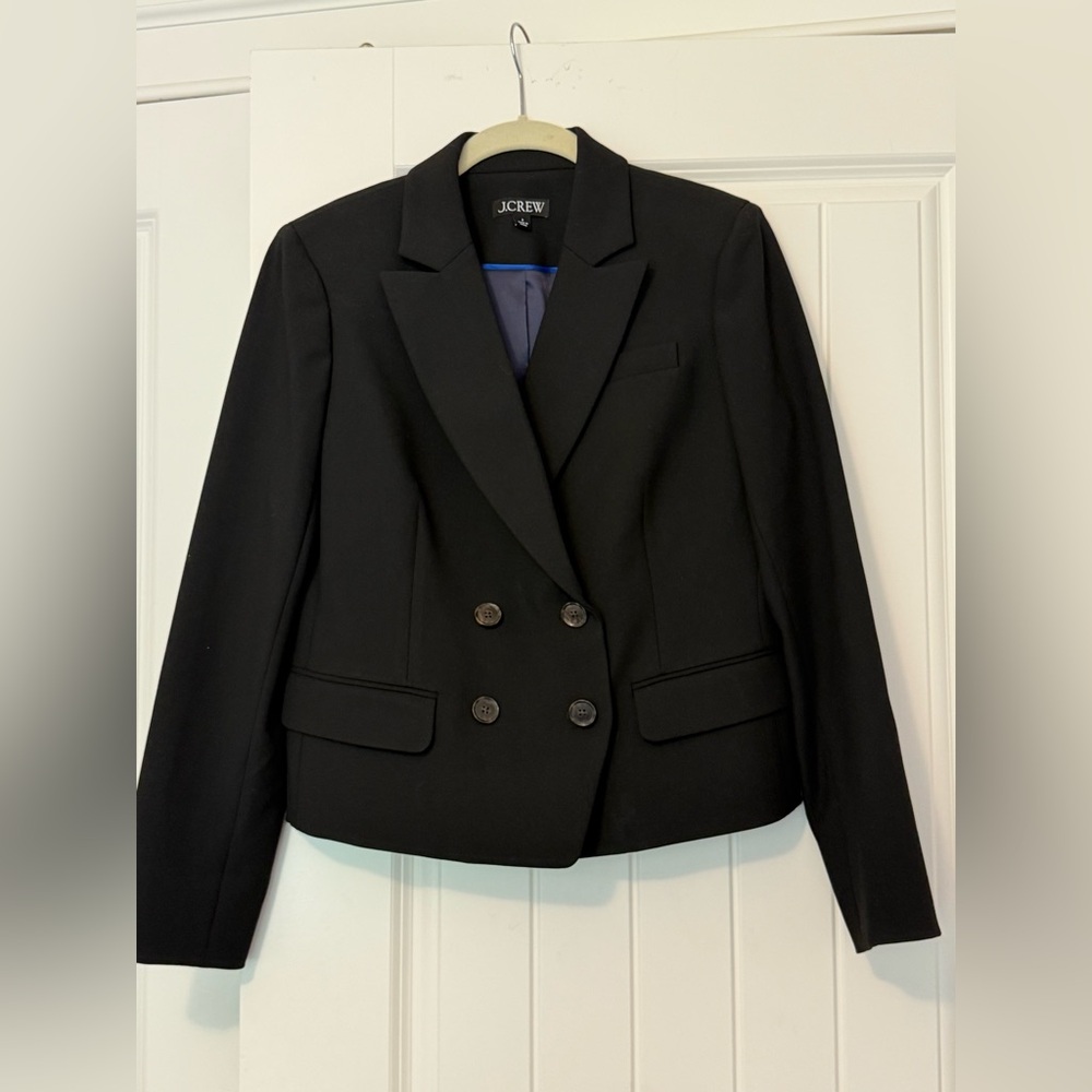 Jcrew cropped double breasted blazer
